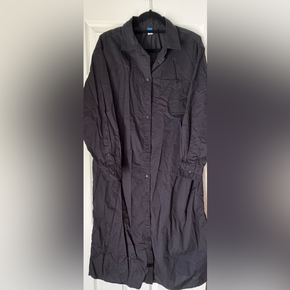 Old Navy Black Shirt Dress Large